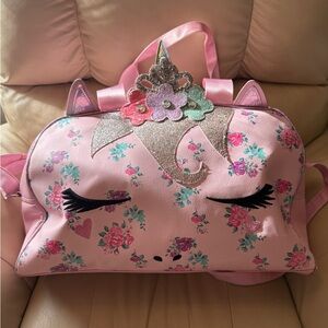 OMG Accesories Pink Unicorn Floral Kids Bag